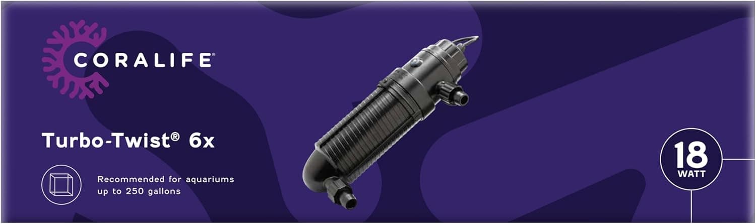 Coralife Turbo-Twist UV Sterilizer — 18W, Up to 250 Gal