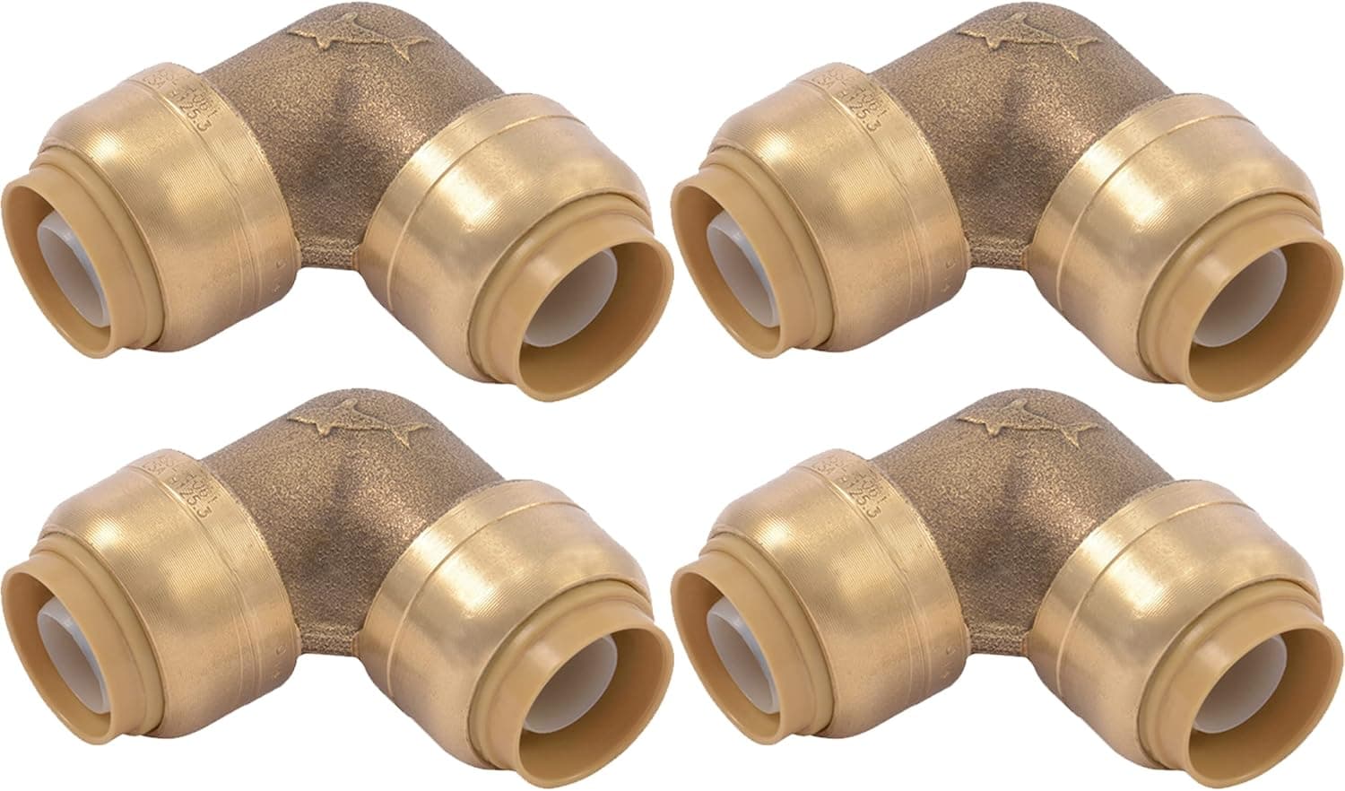 SharkBite 1/2" 90-Degree Elbow — 4 Pack, Push-to-Connect